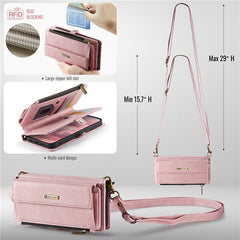 For iPhone 15 Pro Max Case CASEME C39 RFID Blocking Zipper Wallet Stand Leather Cover with Strap - TechGearPal