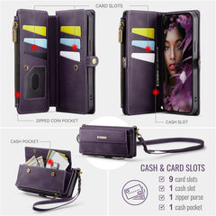 For iPhone 14 Pro Case CASEME C39 RFID Blocking Zipper Wallet Stand Leather Cover with Strap - TechGearPal
