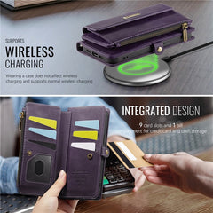 For iPhone 14 Pro Case CASEME C39 RFID Blocking Zipper Wallet Stand Leather Cover with Strap - TechGearPal