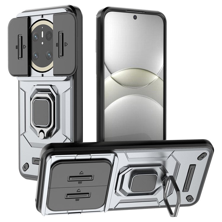 For Huawei Mate 70 Case PC+TPU Kickstand Phone Protector with Lens Cove - TechGearPal