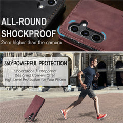 For Samsung Galaxy S25 Case CASEME 013 Series Card Holder Stand Leather Phone Cover