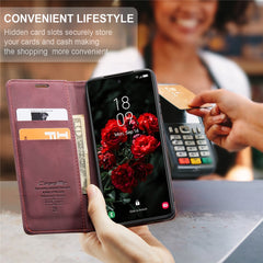 For Samsung Galaxy S25 Case CASEME 013 Series Card Holder Stand Leather Phone Cover