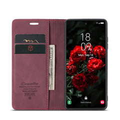 For Samsung Galaxy S25 Case CASEME 013 Series Card Holder Stand Leather Phone Cover