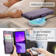 For Samsung Galaxy S25 Leather Case CASEME 023 RFID Blocking 3 Card Slot Mobile Cover
