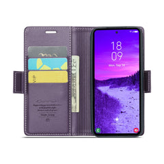 For Samsung Galaxy S25 Leather Case CASEME 023 RFID Blocking 3 Card Slot Mobile Cover