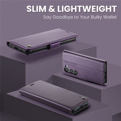For Samsung Galaxy S25 Leather Case CASEME 023 RFID Blocking 3 Card Slot Mobile Cover
