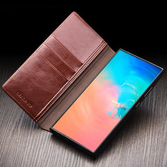 QIALINO For Samsung Galaxy S25 Ultra Case Wallet Flip Stand Phone Cover Genuine Cow Leather