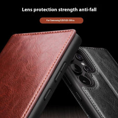 QIALINO For Samsung Galaxy S25 Ultra Case Wallet Flip Stand Phone Cover Genuine Cow Leather