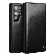 QIALINO For Samsung Galaxy S25 Ultra Case Wallet Flip Stand Phone Cover Genuine Cow Leather