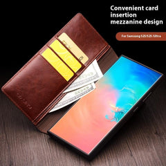 QIALINO Für Samsung Galaxy S25 + Fall Brieftasche Flip Stand Telefon Abdeckung Echtes Kuh Leder 