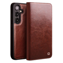 QIALINO For Samsung Galaxy S25 Case Wallet Flip Stand Phone Cover Genuine Cow Leather