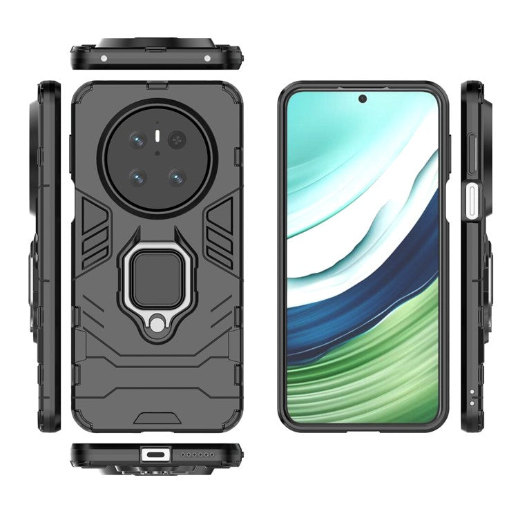 For Huawei Mate 70 Case PC+TPU Protective Phone Cover with Ring Kickstan - TechGearPal