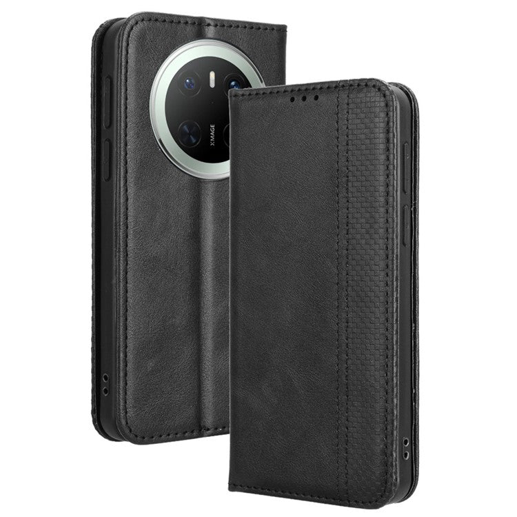 For Huawei Mate 70 Leather Case Wallet Stand Retro Texture Phone Cove - TechGearPal