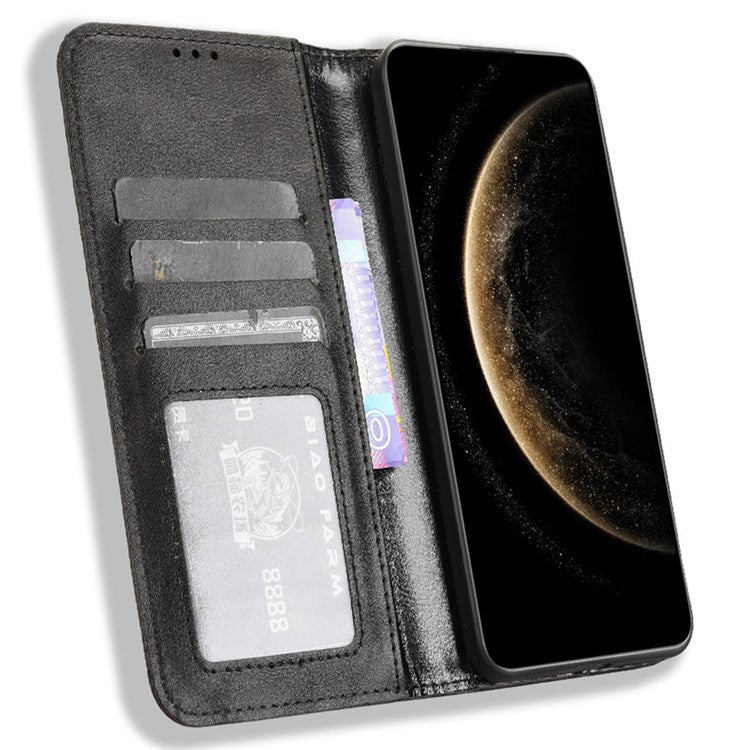 For Huawei Mate 70 Leather Case Wallet Stand Retro Texture Phone Cove - TechGearPal
