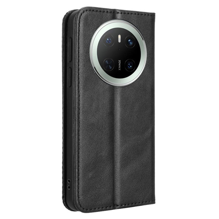 For Huawei Mate 70 Leather Case Wallet Stand Retro Texture Phone Cove - TechGearPal