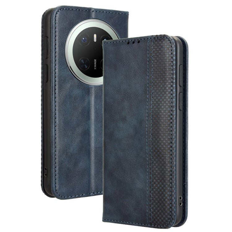 For Huawei Mate 70 Leather Case Wallet Stand Retro Texture Phone Cove - TechGearPal
