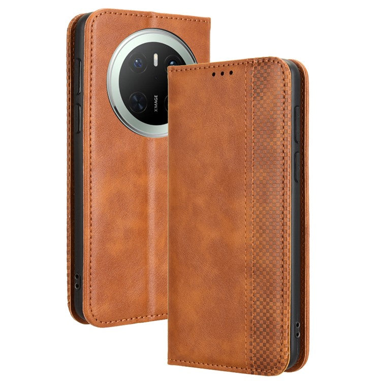 For Huawei Mate 70 Leather Case Wallet Stand Retro Texture Phone Cove - TechGearPal