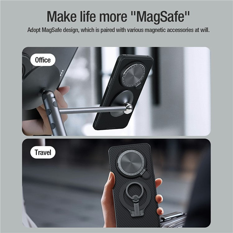 NILLKIN Camshield Prop Magnetic Series for Huawei Mate 70 Case Compatible with MagSafe PC+TPU Phone Cover with Camera Cover - TechGearPal