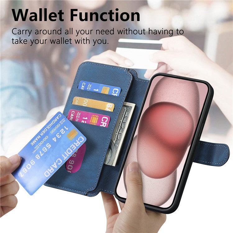 CASENEO MW-03 For iPhone 14 Case with Detachable Wallet Leather+TPU Phone Cove - TechGearPal