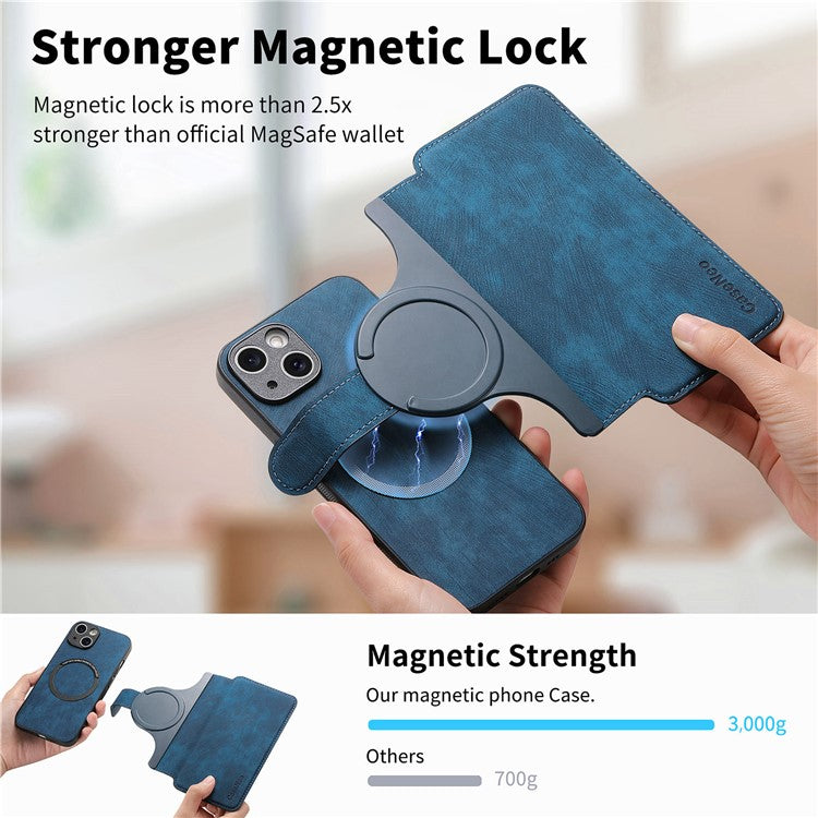 CASENEO MW-03 For iPhone 14 Case with Detachable Wallet Leather+TPU Phone Cove - TechGearPal