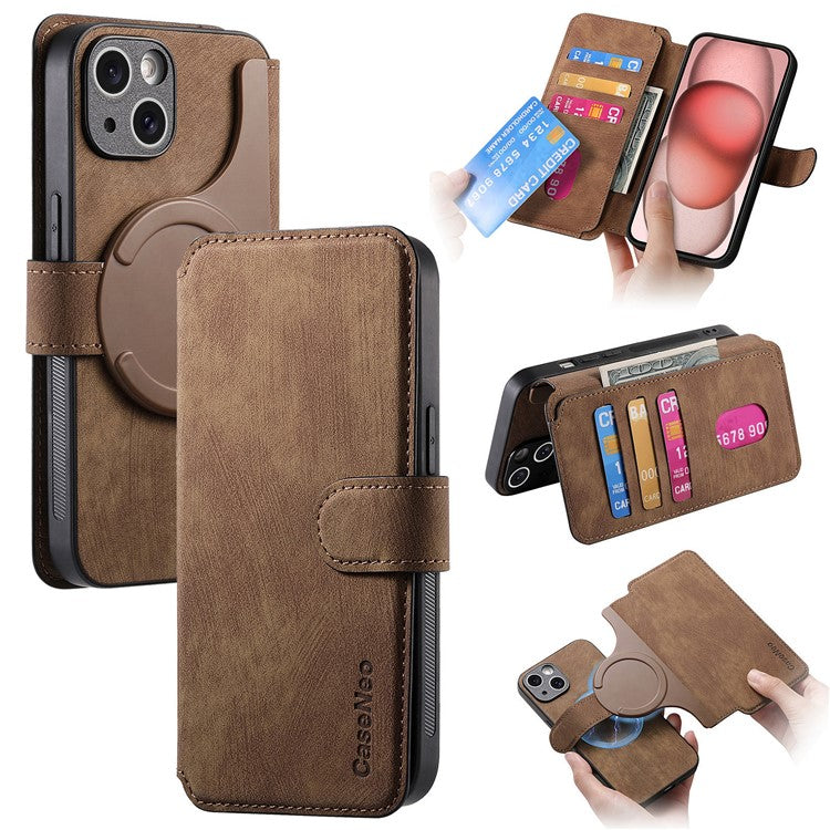 CASENEO MW-03 For iPhone 14 Case with Detachable Wallet Leather+TPU Phone Cove - TechGearPal