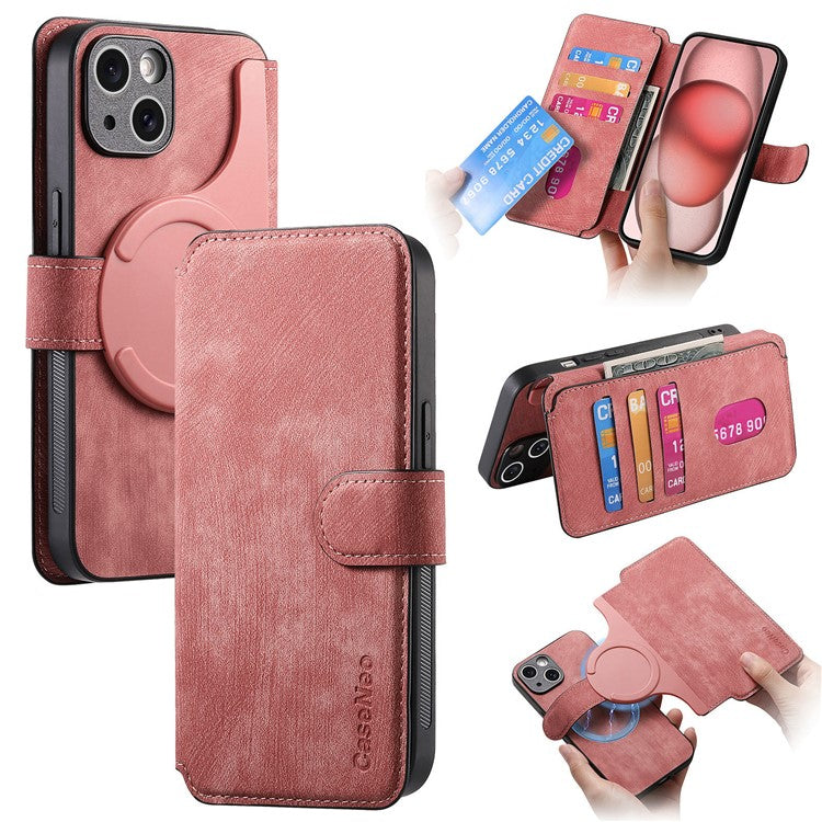 CASENEO MW-03 For iPhone 14 Case with Detachable Wallet Leather+TPU Phone Cove - TechGearPal