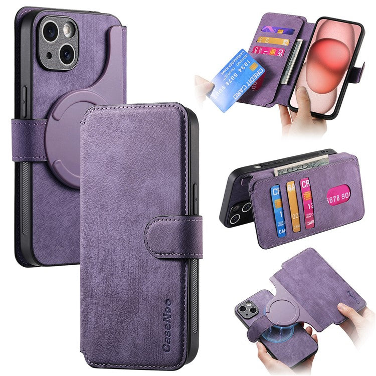 CASENEO MW-03 For iPhone 14 Case with Detachable Wallet Leather+TPU Phone Cove - TechGearPal