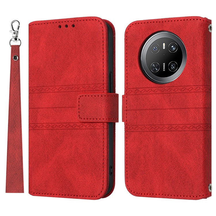 For Huawei Mate 70 Case Wallet Skin-Touch Leather Imprinted Phone Cove - TechGearPal