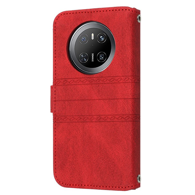 For Huawei Mate 70 Case Wallet Skin-Touch Leather Imprinted Phone Cove - TechGearPal
