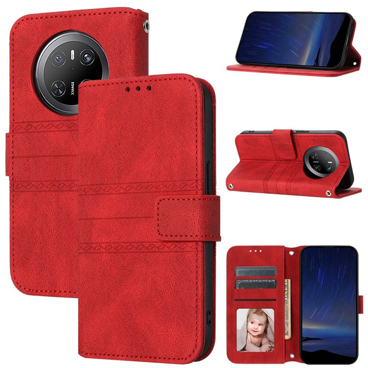 For Huawei Mate 70 Case Wallet Skin-Touch Leather Imprinted Phone Cove - TechGearPal