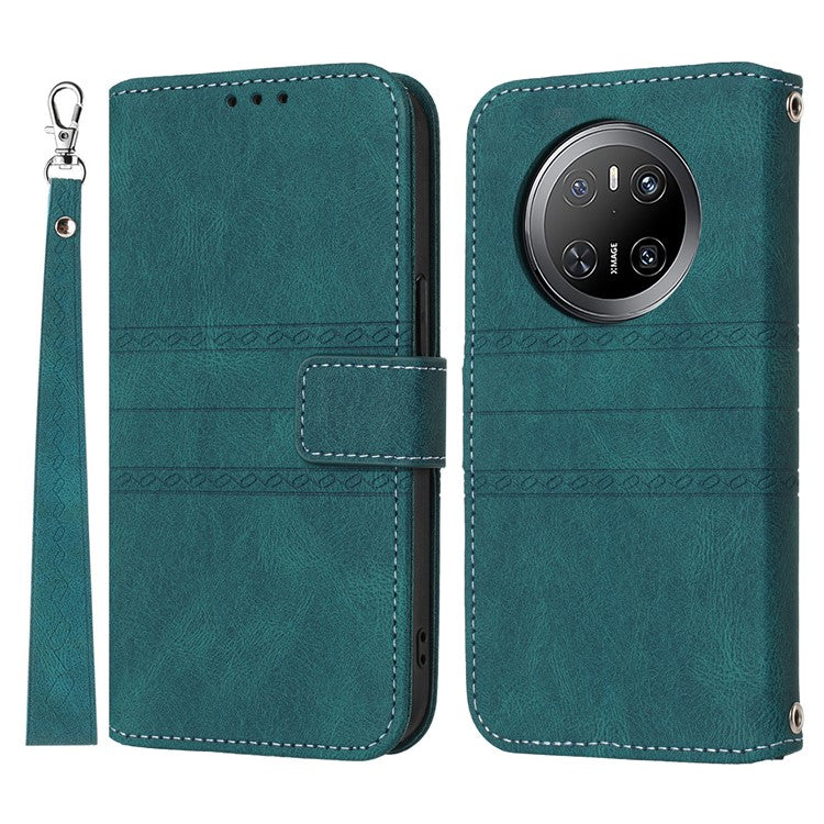 For Huawei Mate 70 Case Wallet Skin-Touch Leather Imprinted Phone Cove - TechGearPal