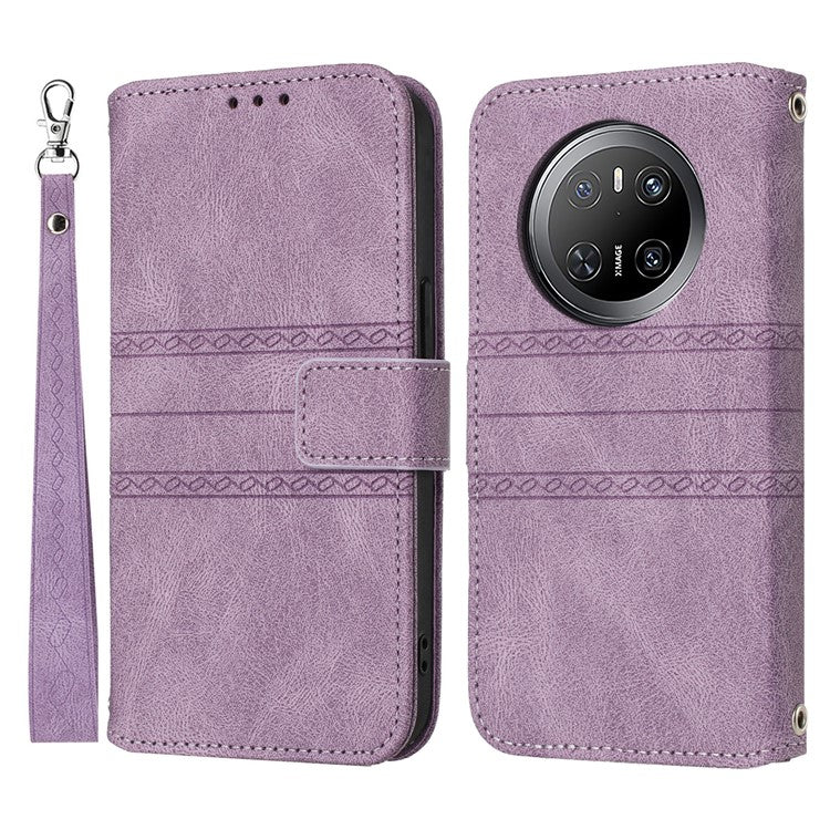 For Huawei Mate 70 Case Wallet Skin-Touch Leather Imprinted Phone Cove - TechGearPal
