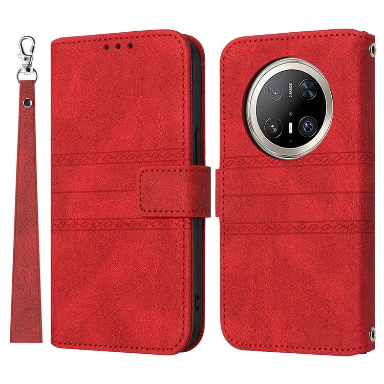 For Huawei Mate 70 Pro / Mate 70 Pro+ Case Wallet Skin-Touch Leather Imprinted Phone Cove - TechGearPal