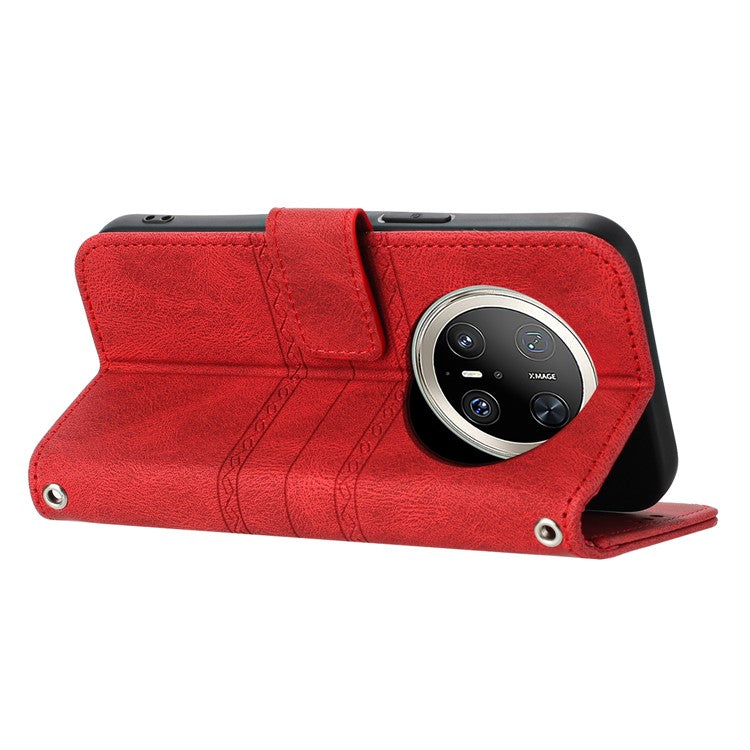 For Huawei Mate 70 Pro / Mate 70 Pro+ Case Wallet Skin-Touch Leather Imprinted Phone Cove - TechGearPal