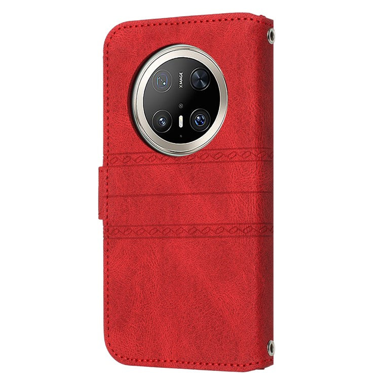 For Huawei Mate 70 Pro / Mate 70 Pro+ Case Wallet Skin-Touch Leather Imprinted Phone Cove - TechGearPal
