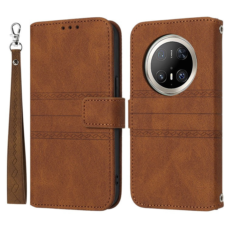 For Huawei Mate 70 Pro / Mate 70 Pro+ Case Wallet Skin-Touch Leather Imprinted Phone Cove - TechGearPal