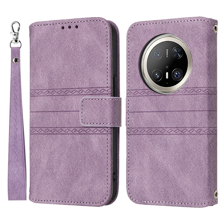 For Huawei Mate 70 Pro / Mate 70 Pro+ Case Wallet Skin-Touch Leather Imprinted Phone Cove - TechGearPal