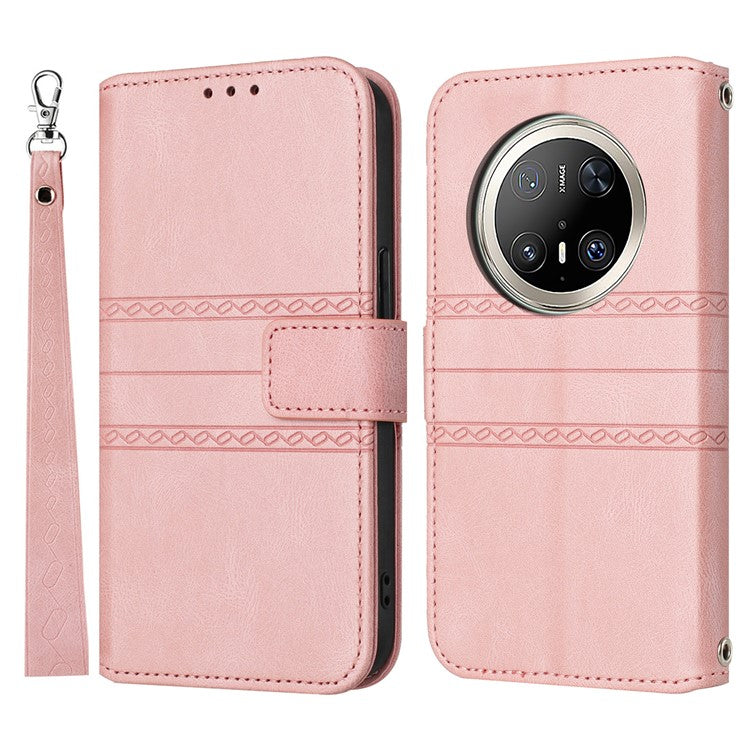 For Huawei Mate 70 Pro / Mate 70 Pro+ Case Wallet Skin-Touch Leather Imprinted Phone Cove - TechGearPal