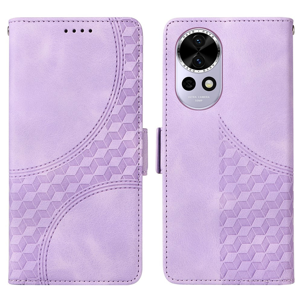 For Huawei nova 13 5G / nova 12 5G Case PU Leather Phone Cover Rhombus Starry Imprinted