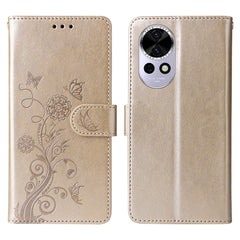 Étui portefeuille en cuir avec support pour Huawei Nova 13 5G / Nova 12 5G, motif papillon et floral 