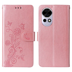Étui portefeuille en cuir avec support pour Huawei Nova 13 5G / Nova 12 5G, motif papillon et floral 