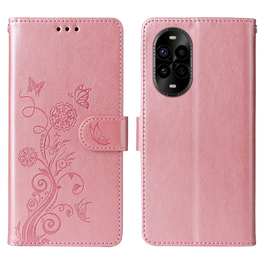 For Huawei nova 14 Pro 5G / nova 13 Pro 5G Leather Case Butterfly Floral Imprint Wallet Stand Cover