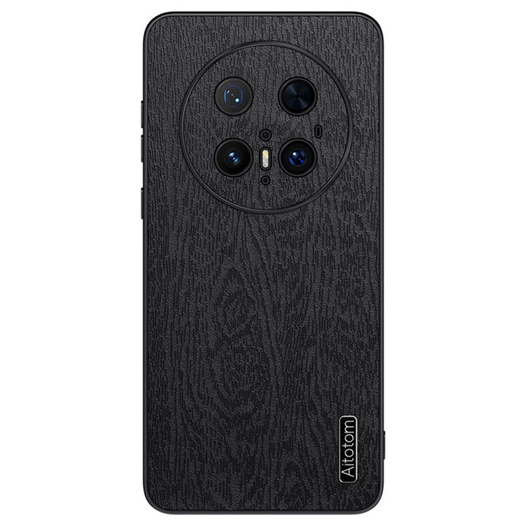 For Huawei Mate 70 Pro+ / Mate 70 Pro Case Wood Texture PU Leather Coated PC TPU Phone Cove - TechGearPal