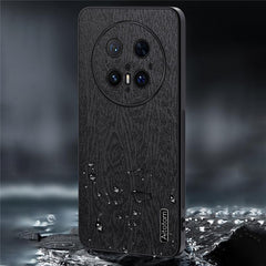 For Huawei Mate 70 Pro+ / Mate 70 Pro Case Wood Texture PU Leather Coated PC TPU Phone Cove - TechGearPal