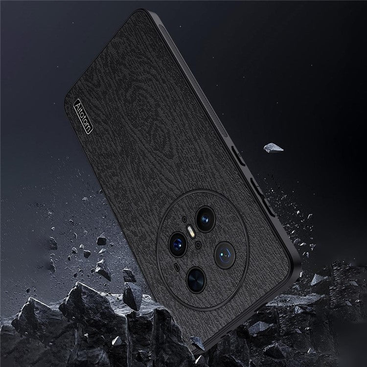 For Huawei Mate 70 Pro+ / Mate 70 Pro Case Wood Texture PU Leather Coated PC TPU Phone Cove - TechGearPal