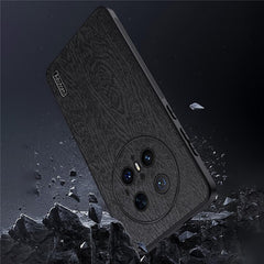 For Huawei Mate 70 Pro+ / Mate 70 Pro Case Wood Texture PU Leather Coated PC TPU Phone Cove - TechGearPal
