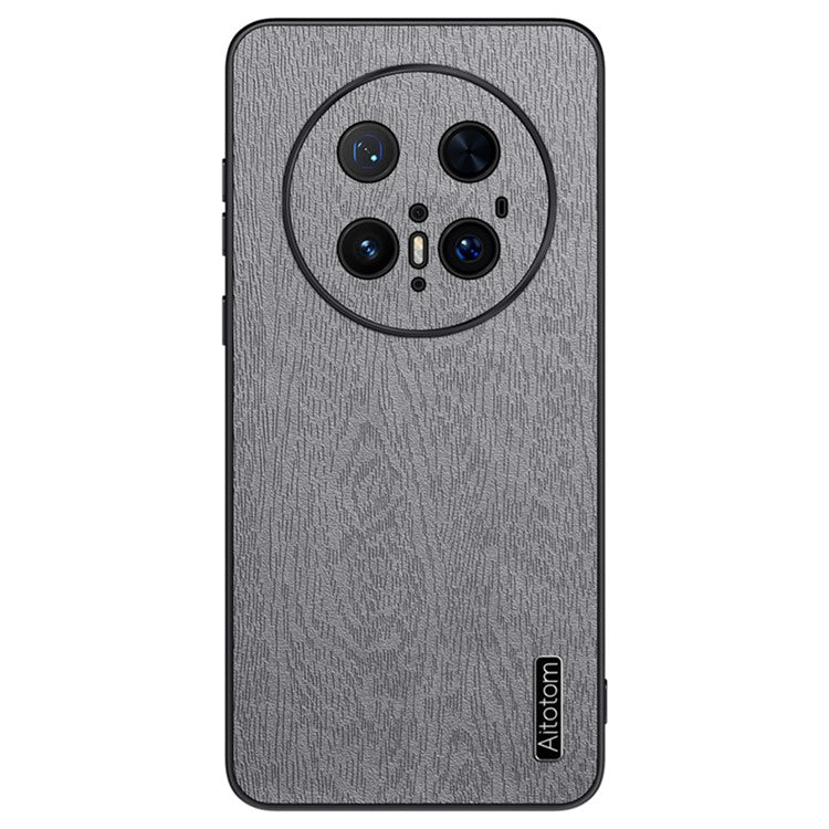 For Huawei Mate 70 Pro+ / Mate 70 Pro Case Wood Texture PU Leather Coated PC TPU Phone Cove - TechGearPal