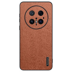 For Huawei Mate 70 Pro+ / Mate 70 Pro Case Wood Texture PU Leather Coated PC TPU Phone Cove - TechGearPal