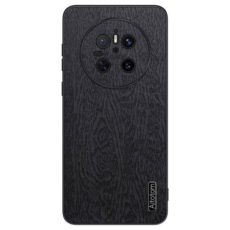 For Huawei Mate 70 Case Wood Texture PU Leather Coated PC TPU Phone Cove - TechGearPal