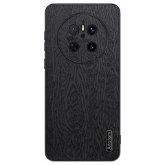 For Huawei Mate 70 Case Wood Texture PU Leather Coated PC TPU Phone Cove - TechGearPal